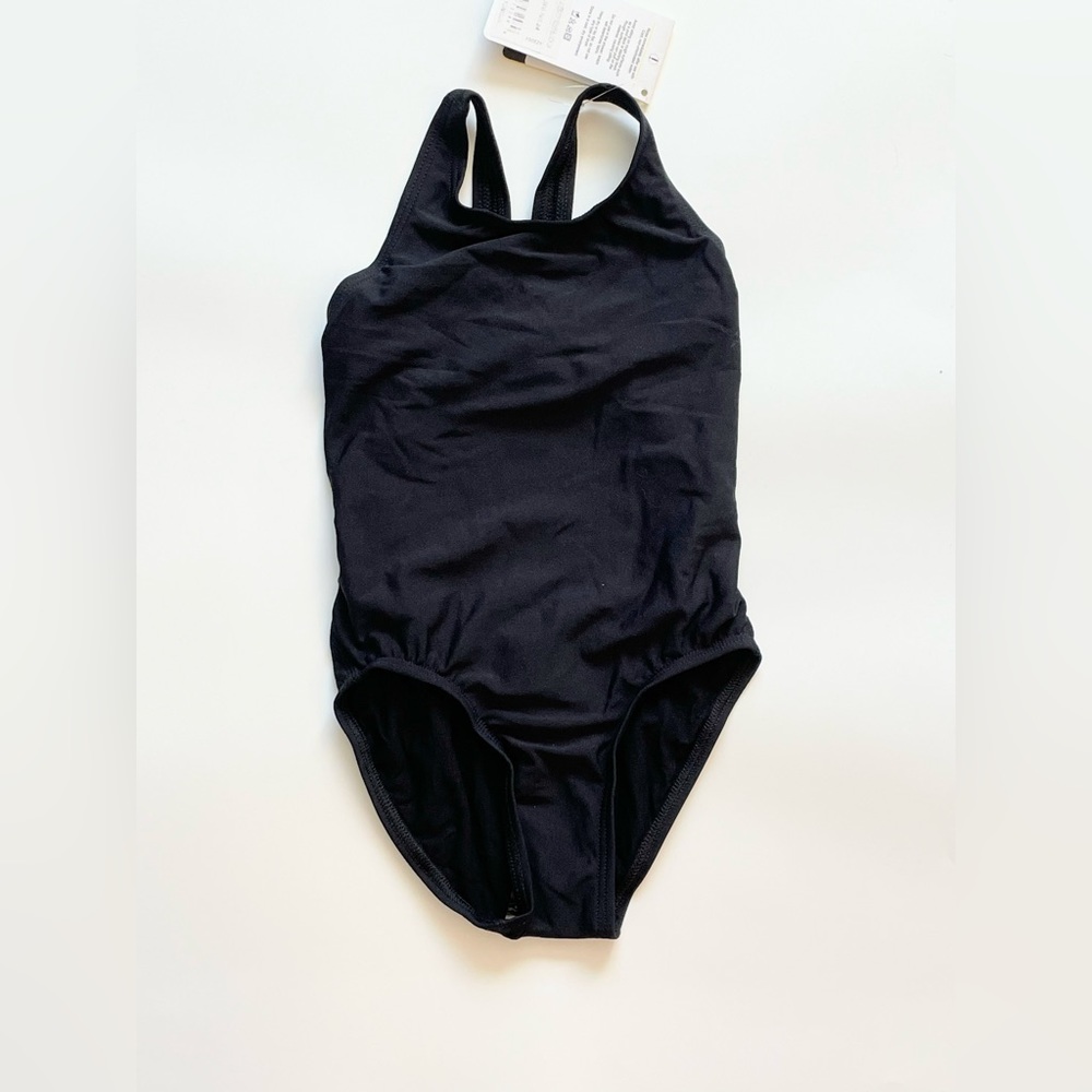 Finis Girls Black one piece swimsuit size 24 NWT